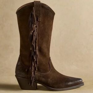 Sundance Dove Canyon Dark Brown Suede Fringed Boots BRAND NEW IN BOX! 8.5